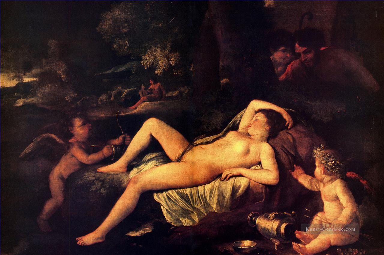 Nicholas Sleeping Venus und Amor klassische Maler Nicolas Poussin Ölgemälde